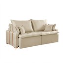 Ver imagem 2 de Sofá com Chaise Orfeu 3 Lugares Retrátil e Reclinável 220cm Bege