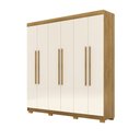 Ver imagem 2 de Guarda Roupa Casal Doral 218cm 6 Portas de Bater 2 Gavetas Nature/offwhite G98 - Gran Belo