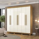Ver imagem 1 de Guarda Roupa Casal Doral 218cm 6 Portas de Bater 2 Gavetas Nature/offwhite G98 - Gran Belo