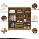Ver imagem 3 de Guarda Roupa Casal Doral 218cm 6 Portas de Bater 2 Gavetas Nature/offwhite G98 - Gran Belo