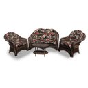 Ver imagem 1 de Conjunto de Sofá Fibra Sintética Janaína - 1 Sofá 2L + 2 Poltronas + 1 Mesa Centro - Tecido Maui Pre