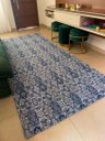 Ver imagem 1 de Tapete Antiderrapante Sala ou Quarto Vintage 1,32m x 1,50m:Azul Marfim