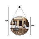 Ver imagem 4 de Espelho Redondo Adnet 40cm Moldura Couro Caramelo Banheiro Quarto Sala Hall