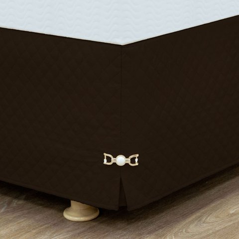 Saia Box Solteiro Matelada Com Pingente:Tabaco