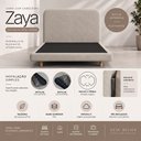 Ver imagem 3 de Cama Box Base Casal com Cabeceira Zaya 138x188 Flutuante Estilo Japonesa Bouclê Bege - Desk Design