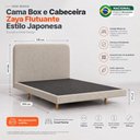 Ver imagem 4 de Cama Box Base Casal com Cabeceira Zaya 138x188 Flutuante Estilo Japonesa Bouclê Bege - Desk Design