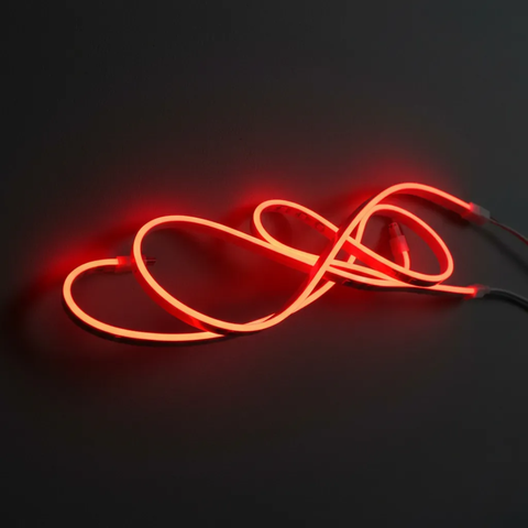 Kit Fita Neon 12v Flexível Silicone Ip65 5 Metros + Fonte 5a Cores:vermelho