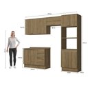 Ver imagem 4 de Armário de Cozinha Completa Torre Quente 100% Mdf 270cm Nogueira Celeste Kappesberg