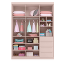 Ver imagem 3 de Conjunto Infantil Roupeiro e Comoda Perola Mdf Rosê Pheonix Baby