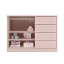 Ver imagem 5 de Conjunto Infantil Roupeiro e Comoda Perola Mdf Rosê Pheonix Baby
