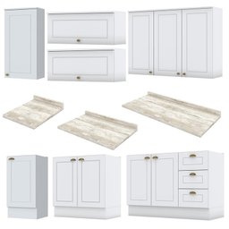 Cozinha Completa Americana 7 Peças Branco com Tampo - Móveis Henn - 4