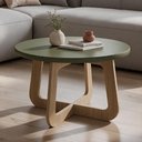 Ver imagem 4 de Mesa de Centro para Sala de Estar Redonda 58cm Pés Orgânico Yasmin A05 Menta Carvalho - Lyam Decor