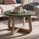 Ver imagem 3 de Mesa de Centro para Sala de Estar Redonda 58cm Pés Orgânico Yasmin A05 Menta Carvalho - Lyam Decor