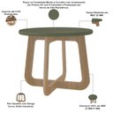 Ver imagem 5 de Mesa de Centro para Sala de Estar Redonda 58cm Pés Orgânico Yasmin A05 Menta Carvalho - Lyam Decor
