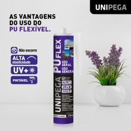 Silicone Pu Flex Uso Geral Selante Adesivo Vedação e Calafetação Unipega 280ml Branco - 2