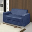 Ver imagem 3 de Sofá-cama 2 Lugares Pratik 5000 Mamflex Azul Suede