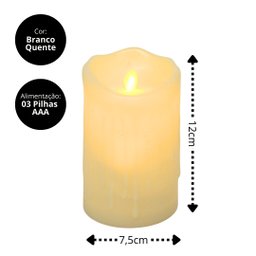 Vela Eletrônica Led Efeito Moving Realista 12cm X 7,5cm - Bela Flor - 4