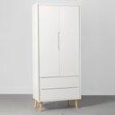 Ver imagem 7 de Kit Quarto Theo com Pés Retrô Natural - Berço + Cômoda 3 Gavetas e 1 Porta + Guarda-roupa 2 Portas +
