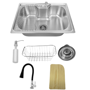 Kit Cuba Gourmet para Cozinha Aço Inox 304 + Torneira + Acessórios + Tabua