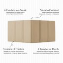 Ver imagem 3 de Painel Cabeceira Box Casal Duana Estofada Dobrável Fixação Parede Design Moderno - Bege