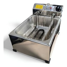 Fritadeira Elétrica Industrial a Óleo 5lt com Tampa:110v/cinza - 5