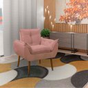 Ver imagem 2 de Poltrona Decorativa Sala de Estar Escritório Quarto Prime: Rosa
