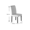 Ver mais imagens de Kit Mesa Londrina C- Tampo Vidro 120cm + 4 Cadeiras Imbuia Creme