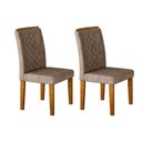 Ver imagem 5 de Kit Mesa Londrina C- Tampo Vidro 120cm + 4 Cadeiras Imbuia Creme