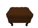 Ver imagem 3 de Kit Poltrona Decorativa Julia + Puff Luis Xv Couro Marrom Pés Madeira Ms Decor