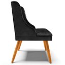 Ver mais imagens de Kit 2 Cadeiras Decorativas Sala de Jantar Pés Palito de Madeira Firenze PU Preto Brilho/Natural G19