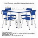Ver mais imagens de Conjunto Quadrado c/ 04 Cadeiras Cor Azul - Tampo MDF Branco - Infantil 02 a 06 Anos - Mr Plast - 41