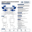 Ver imagem 7 de Conjunto Quadrado c/ 04 Cadeiras Cor Azul - Tampo MDF Branco - Infantil 02 a 06 Anos - Mr Plast - 41