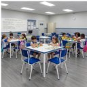 Ver imagem 1 de Conjunto Quadrado c/ 04 Cadeiras Cor Azul - Tampo MDF Branco - Infantil 02 a 06 Anos - Mr Plast - 41