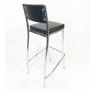Ver imagem 5 de Kit 4 Banquetas EMPILHÁVEL cromada Altura 65cm assento e encosto preto - Poltronas do Sul