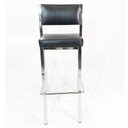Ver imagem 2 de Kit 4 Banquetas EMPILHÁVEL cromada Altura 65cm assento e encosto preto - Poltronas do Sul