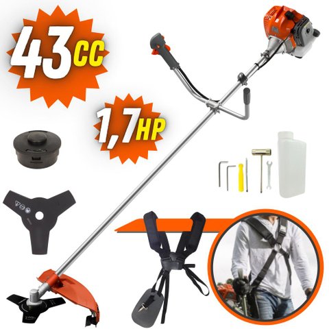 Cortador de Grama Gasolina Tekna Rl430acntk 43cc 1,7hp 9.000rpm Roçadeira Alta Performance