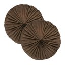 Ver imagem 1 de 2 Almofadas Redondas Rendy em Veludo Marrom Camurça