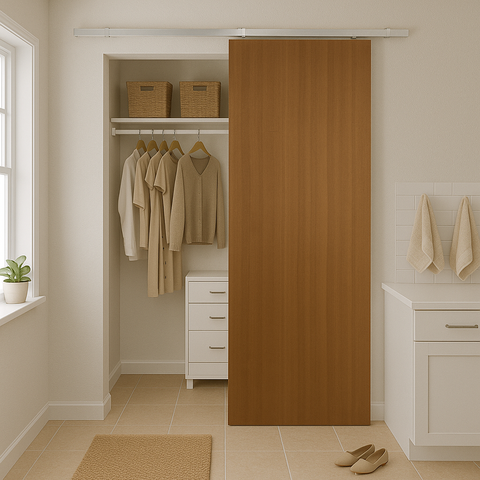 Porta de Correr P/ Verniz 210x80 com Kit Alumínio