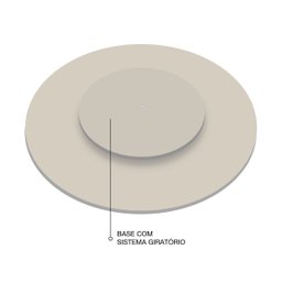 Bandeja Giratória Centro de Mesa Madeira 90 Cm Off White - 5