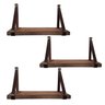 Kit 3 Prateleiras Rustica de Madeira Maciça tratada 40x15cm com alça Marrom para sala cozinha - 1