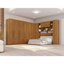 Ver imagem 1 de Guarda Roupa Casal Modulado de Canto 13 Portas de Bater 4 Gavetas MDP Cinamomo Multimóveis 316cm