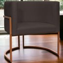 Ver imagem 2 de Poltrona Decorativa Recepção Luna Suede Cores Base de Ferro Bronze