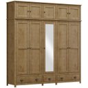 Ver imagem 1 de Guarda Roupa 10p 3g Espelho Madeira Maciça 220 Cm 9139 Freijo Milani Store
