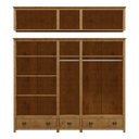 Ver imagem 5 de Guarda Roupa 10p 3g Espelho Madeira Maciça 220 Cm 9139 Freijo Milani Store