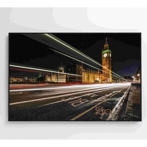 Quadro Relógio De Londres 120x80 Cm Tecido Canvas