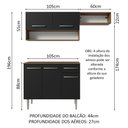 Ver imagem 4 de Armário de Cozinha Compacta 165cm Rustic/Preto Emilly Madesa 08