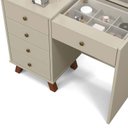 Ver imagem 2 de Penteadeira Camarim Led com Banqueta Espelho 5 Gavetas 95cm Mel Patrimar Off White