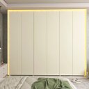 Ver imagem 1 de Guarda-Roupa Casal 6 Portas com LED com Pés 100% MDF Lumina Off White