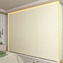 Ver mais imagens de Guarda-Roupa Casal 6 Portas com LED com Pés 100% MDF Lumina Off White