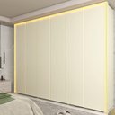 Ver mais imagens de Guarda-Roupa Casal 6 Portas com LED com Pés 100% MDF Lumina Off White